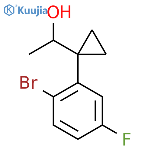 1-1-(2-bromo-5-fluorophenyl)cyclopropylethan-1-ol structure