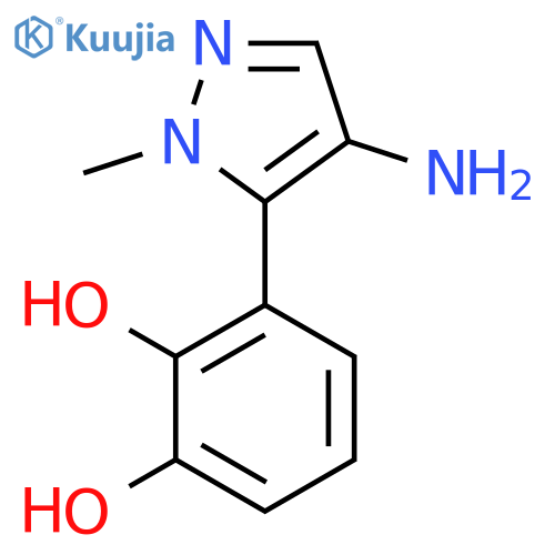 3-(4-amino-1-methyl-1H-pyrazol-5-yl)benzene-1,2-diol structure