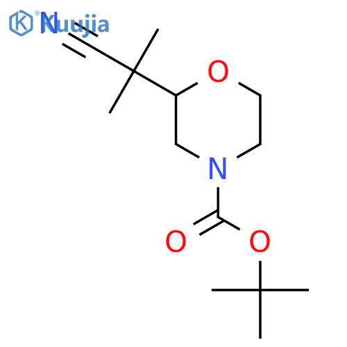 tert-butyl 2-(1-cyano-1-methylethyl)morpholine-4-carboxylate structure