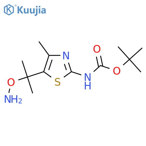 tert-butyl N-{5-2-(aminooxy)propan-2-yl-4-methyl-1,3-thiazol-2-yl}carbamate structure