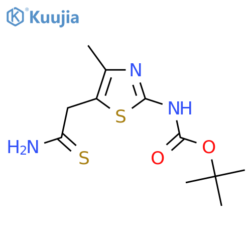 tert-butyl N-5-(carbamothioylmethyl)-4-methyl-1,3-thiazol-2-ylcarbamate structure