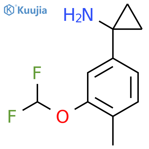 1-3-(difluoromethoxy)-4-methylphenylcyclopropan-1-amine structure