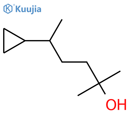 5-cyclopropyl-2-methylhexan-2-ol structure