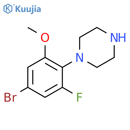 1-(4-bromo-2-fluoro-6-methoxyphenyl)piperazine structure
