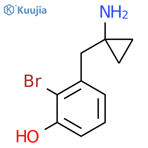 3-(1-aminocyclopropyl)methyl-2-bromophenol structure