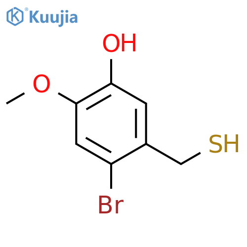 4-bromo-2-methoxy-5-(sulfanylmethyl)phenol structure