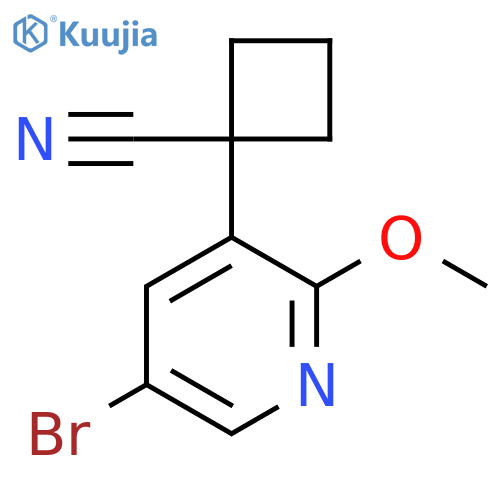 1-(5-bromo-2-methoxypyridin-3-yl)cyclobutane-1-carbonitrile structure