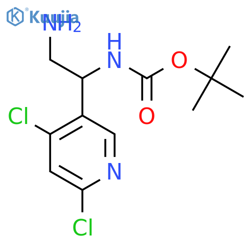 tert-butyl N-2-amino-1-(4,6-dichloropyridin-3-yl)ethylcarbamate structure