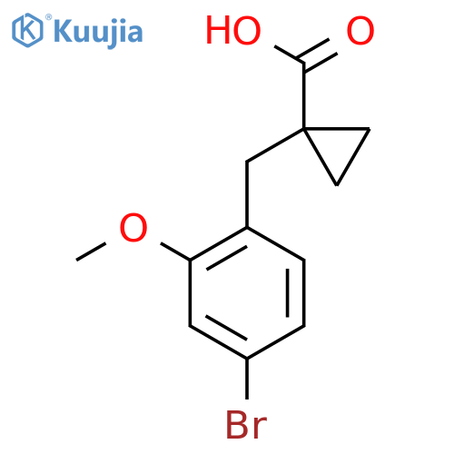 1-(4-bromo-2-methoxyphenyl)methylcyclopropane-1-carboxylic acid structure
