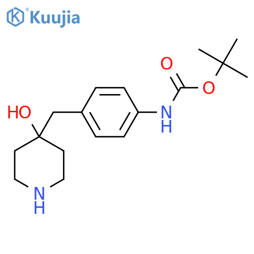 tert-butyl N-{4-(4-hydroxypiperidin-4-yl)methylphenyl}carbamate structure