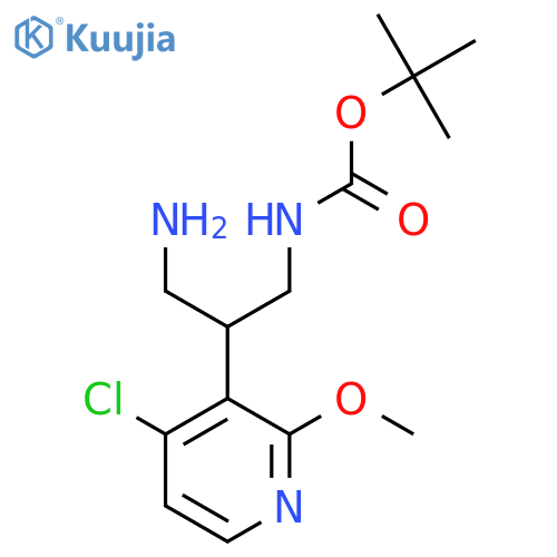 tert-butyl N-[3-amino-2-(4-chloro-2-methoxypyridin-3-yl)propyl]carbamate structure