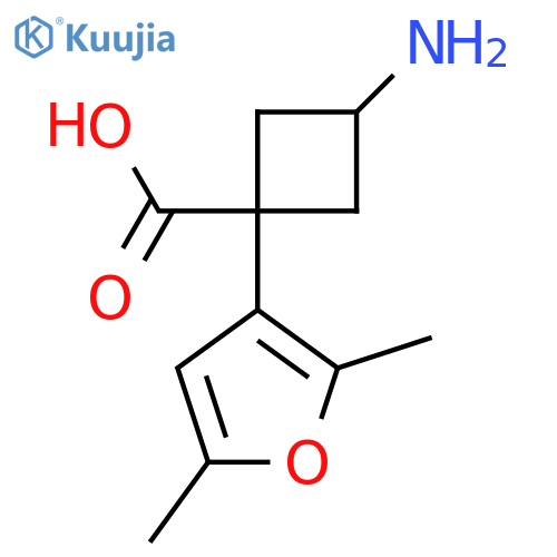 3-Amino-1-(2,5-dimethylfuran-3-yl)cyclobutane-1-carboxylic acid structure