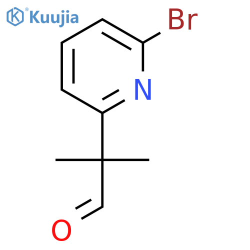 2-(6-bromopyridin-2-yl)-2-methylpropanal structure