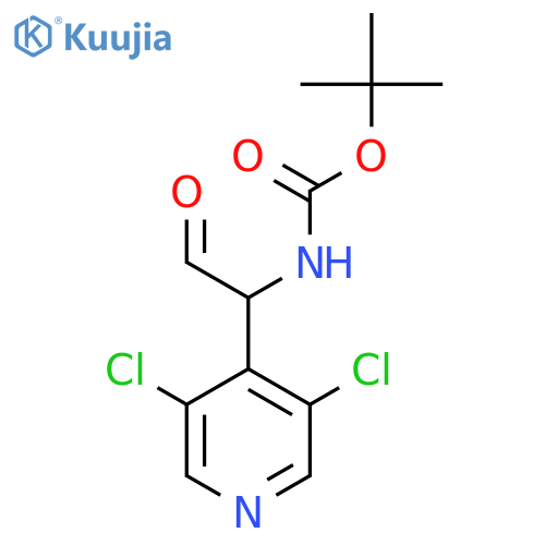 tert-butyl N-1-(3,5-dichloropyridin-4-yl)-2-oxoethylcarbamate structure