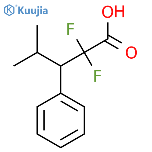 2,2-difluoro-4-methyl-3-phenylpentanoic acid structure