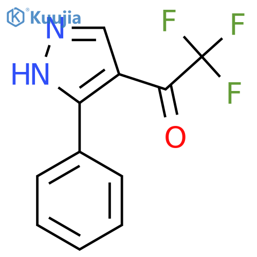 2,2,2-trifluoro-1-(3-phenyl-1H-pyrazol-4-yl)ethan-1-one structure