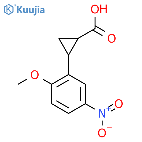 2-(2-methoxy-5-nitrophenyl)cyclopropane-1-carboxylic acid structure