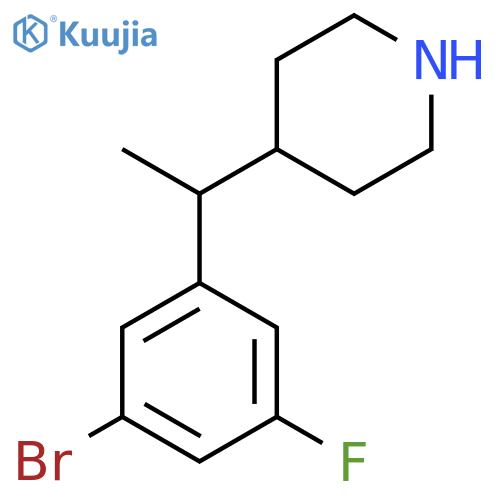 4-1-(3-bromo-5-fluorophenyl)ethylpiperidine structure