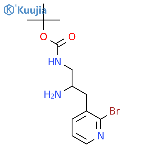tert-butyl N-2-amino-3-(2-bromopyridin-3-yl)propylcarbamate structure