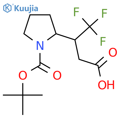 3-{1-(tert-butoxy)carbonylpyrrolidin-2-yl}-4,4,4-trifluorobutanoic acid structure