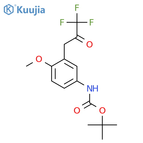 tert-butyl N-4-methoxy-3-(3,3,3-trifluoro-2-oxopropyl)phenylcarbamate structure
