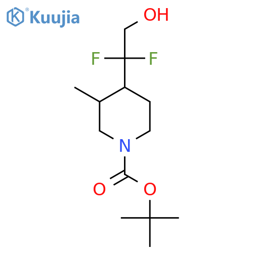 tert-butyl 4-(1,1-difluoro-2-hydroxyethyl)-3-methylpiperidine-1-carboxylate structure