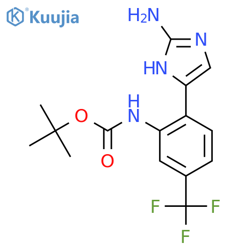 tert-butyl N-2-(2-amino-1H-imidazol-5-yl)-5-(trifluoromethyl)phenylcarbamate structure