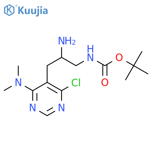 tert-butyl N-{2-amino-3-4-chloro-6-(dimethylamino)pyrimidin-5-ylpropyl}carbamate structure