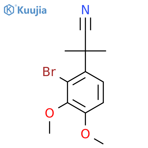 2-(2-bromo-3,4-dimethoxyphenyl)-2-methylpropanenitrile structure