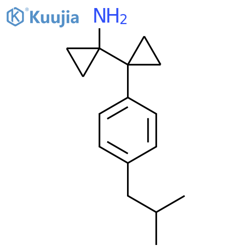 1-{1-4-(2-methylpropyl)phenylcyclopropyl}cyclopropan-1-amine structure