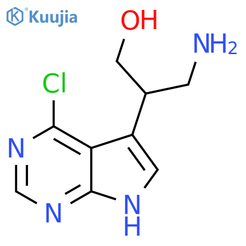 3-amino-2-{4-chloro-7H-pyrrolo2,3-dpyrimidin-5-yl}propan-1-ol structure