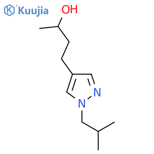4-1-(2-methylpropyl)-1H-pyrazol-4-ylbutan-2-ol structure