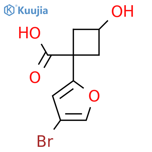 1-(4-bromofuran-2-yl)-3-hydroxycyclobutane-1-carboxylic acid structure