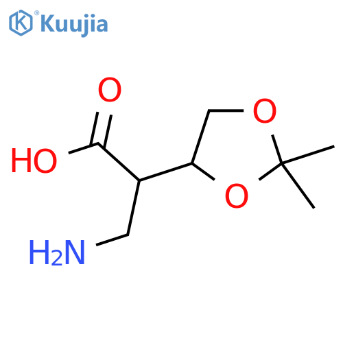 3-amino-2-(2,2-dimethyl-1,3-dioxolan-4-yl)propanoic acid structure