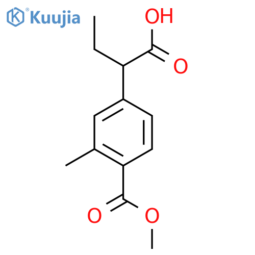 2-4-(methoxycarbonyl)-3-methylphenylbutanoic acid structure