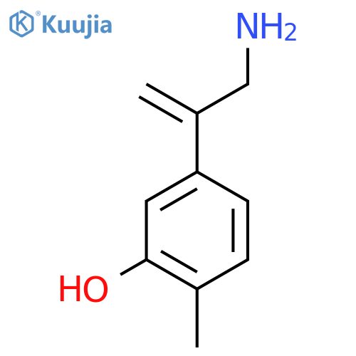 5-(3-aminoprop-1-en-2-yl)-2-methylphenol structure