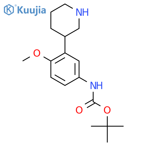 tert-butyl N-4-methoxy-3-(piperidin-3-yl)phenylcarbamate structure