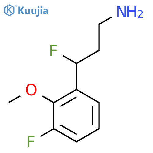 3-fluoro-3-(3-fluoro-2-methoxyphenyl)propan-1-amine structure