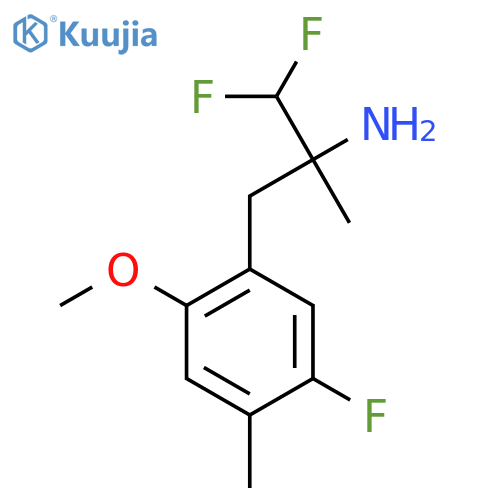 1,1-difluoro-3-(5-fluoro-2-methoxy-4-methylphenyl)-2-methylpropan-2-amine structure