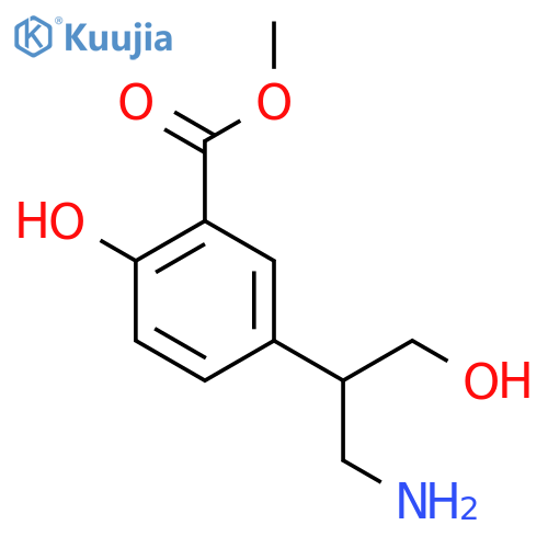 methyl 5-(1-amino-3-hydroxypropan-2-yl)-2-hydroxybenzoate structure