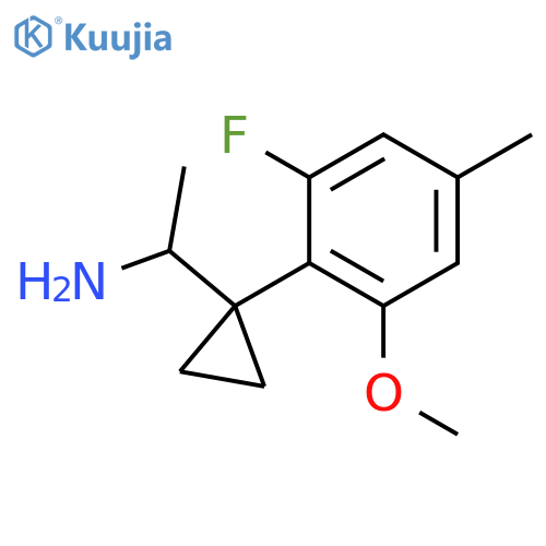 1-1-(2-fluoro-6-methoxy-4-methylphenyl)cyclopropylethan-1-amine structure