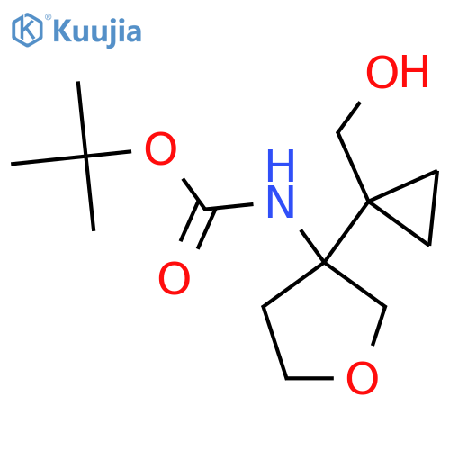 tert-butyl N-{3-1-(hydroxymethyl)cyclopropyloxolan-3-yl}carbamate structure