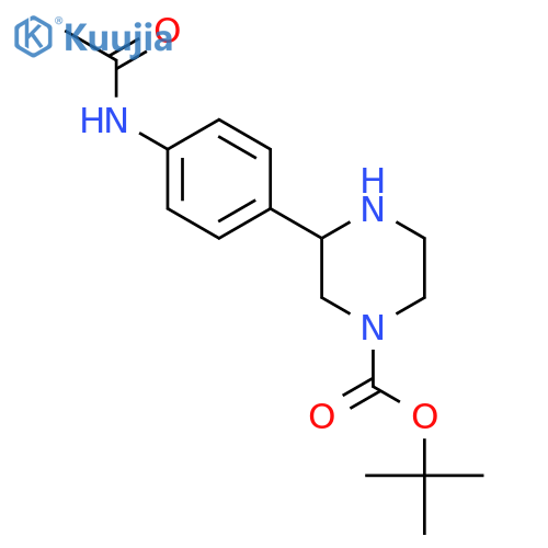 tert-butyl 3-(4-acetamidophenyl)piperazine-1-carboxylate structure