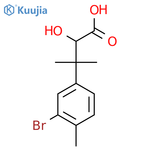 3-(3-bromo-4-methylphenyl)-2-hydroxy-3-methylbutanoic acid structure