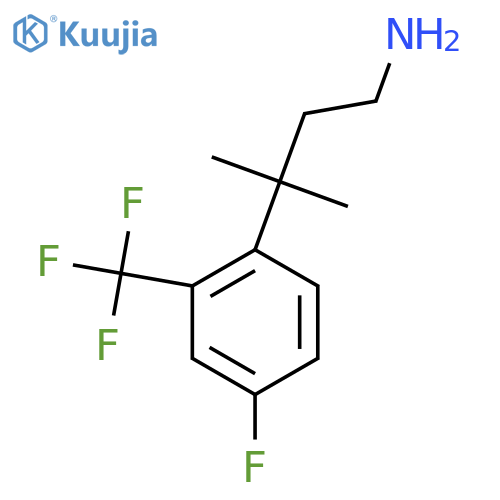 3-4-fluoro-2-(trifluoromethyl)phenyl-3-methylbutan-1-amine structure