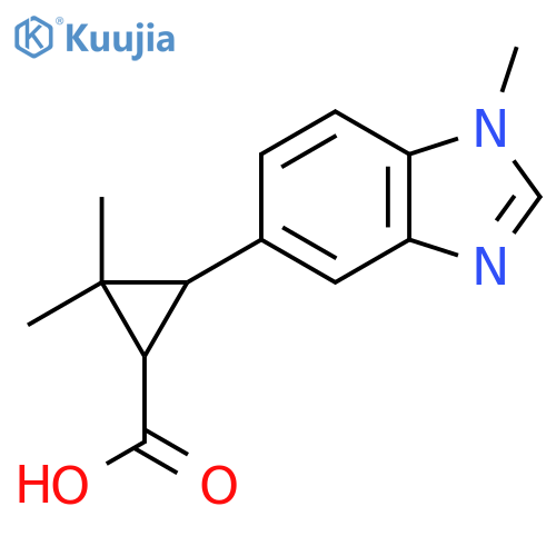2,2-dimethyl-3-(1-methyl-1H-1,3-benzodiazol-5-yl)cyclopropane-1-carboxylic acid structure
