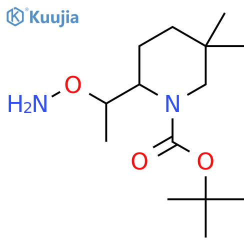 tert-butyl 2-1-(aminooxy)ethyl-5,5-dimethylpiperidine-1-carboxylate structure