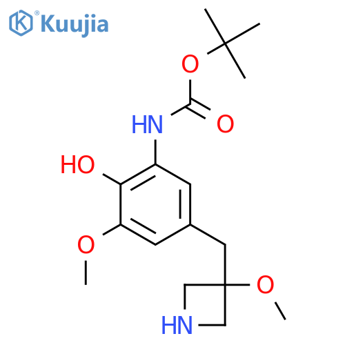tert-butyl N-{2-hydroxy-3-methoxy-5-(3-methoxyazetidin-3-yl)methylphenyl}carbamate structure