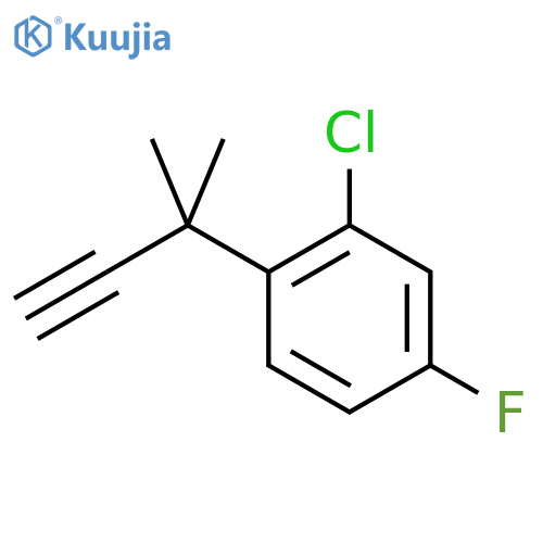 2-chloro-4-fluoro-1-(2-methylbut-3-yn-2-yl)benzene structure