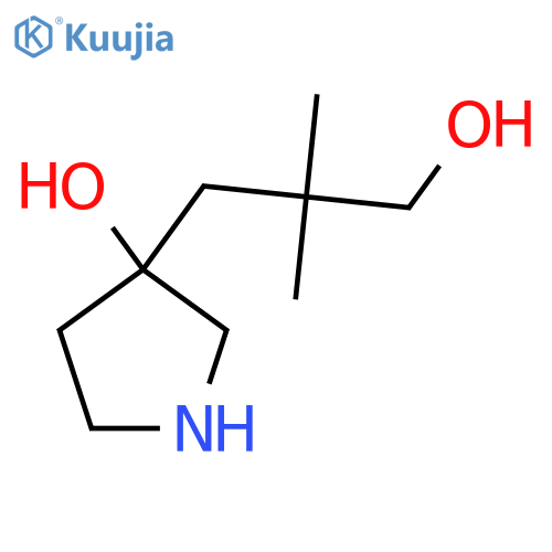 3-(3-hydroxy-2,2-dimethylpropyl)pyrrolidin-3-ol structure